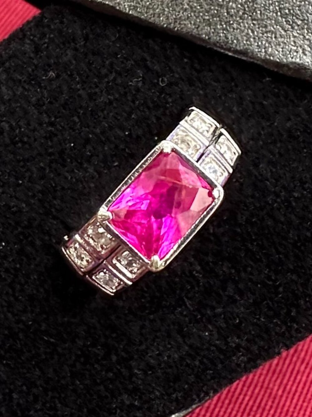 Lab Created Pink Sapphire Ring Size 6.5 - Picture 2 of 14